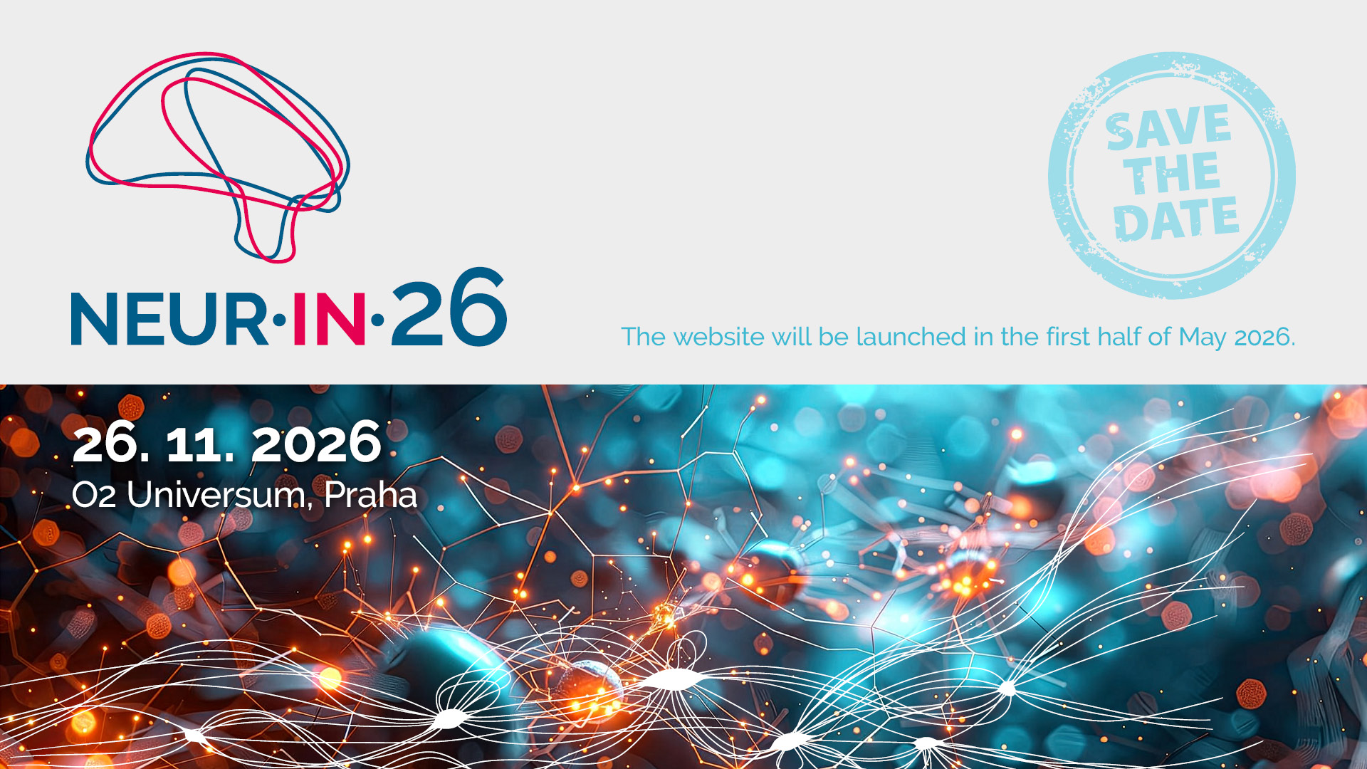 NEUR·IN·26 — Save the Date — 26. 11. 2026, O2 Universum, Praha